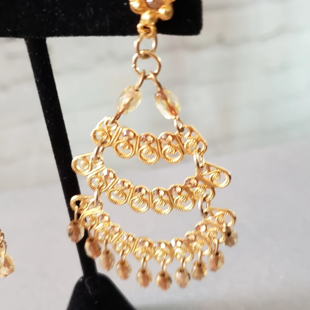 Gold tone Chandelier Earrings